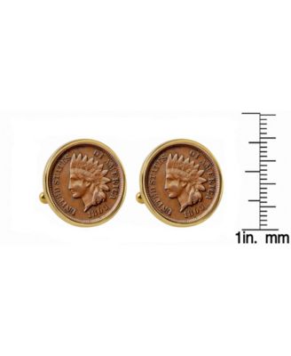 1800's Indian Penny Bezel Coin Cuff Links