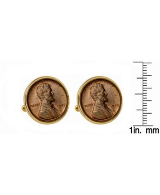 1909 First-Year-Of-Issue Lincoln Penny Bezel Coin Cuff Links
