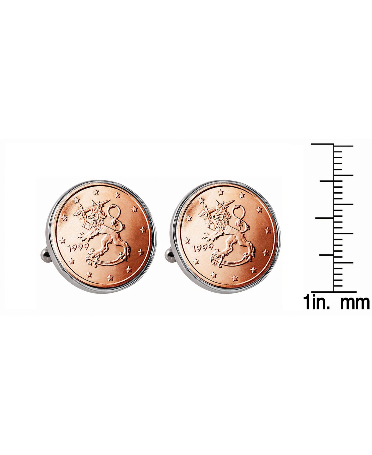 Мужские запонки American Coin Treasures Finland 2-Euro Coin Cufflinks — фото 2