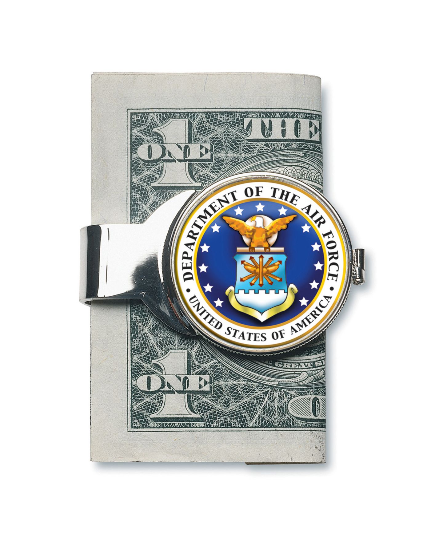 Мужской зажим для денег American Coin Treasures с цветной монетой JFK, Air Force — фото 1