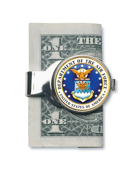 Мужской зажим для денег American Coin Treasures с цветной монетой JFK, Air Force