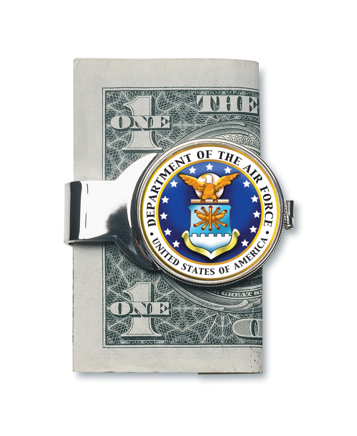 Men's American Coin Treasures Money Clip W/Colorized Air Force Jfk Half Dollar - Silver