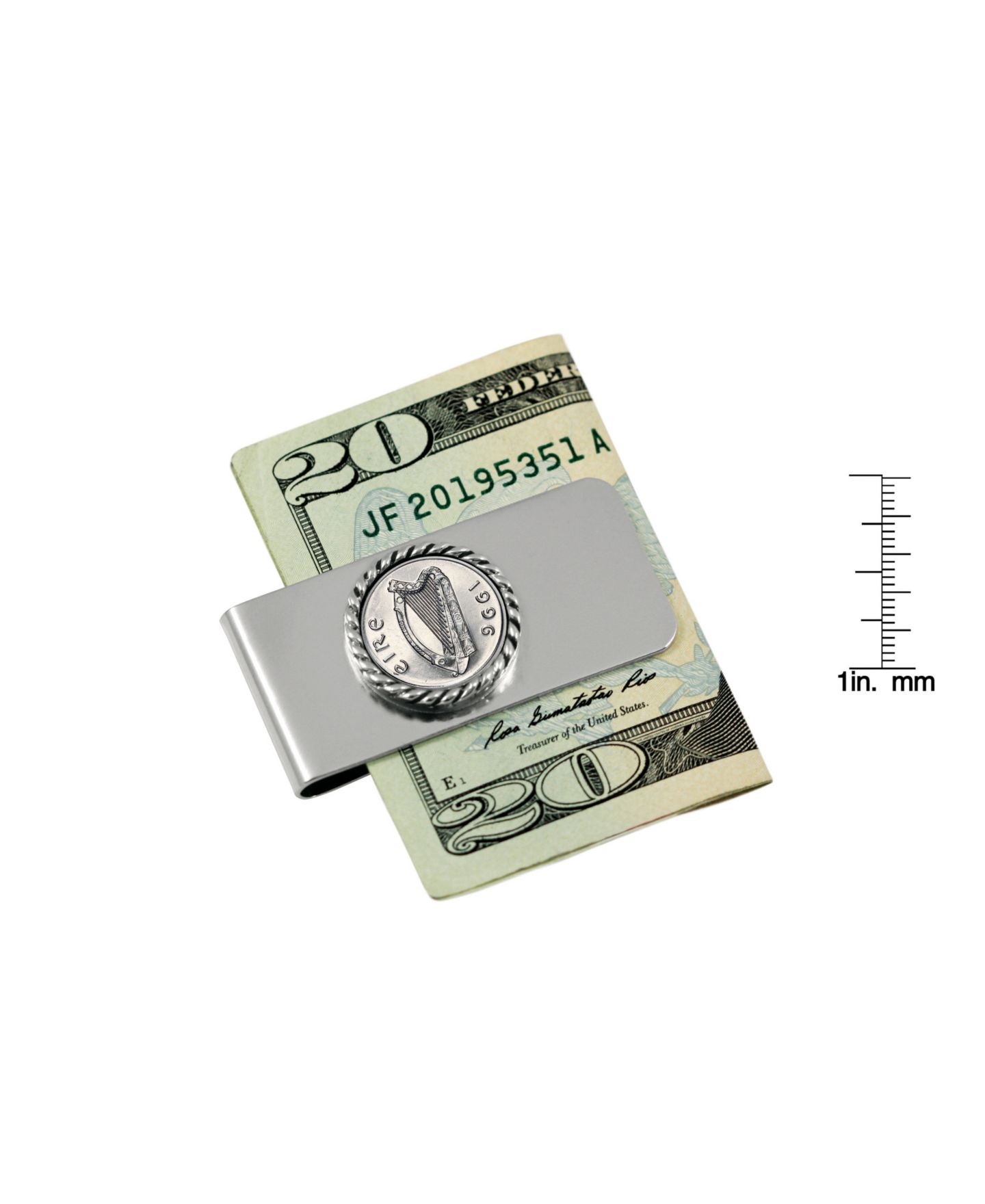 Мужской зажим для денег American Coin Treasures с ирландской монетой 5 пенсов — фото 3