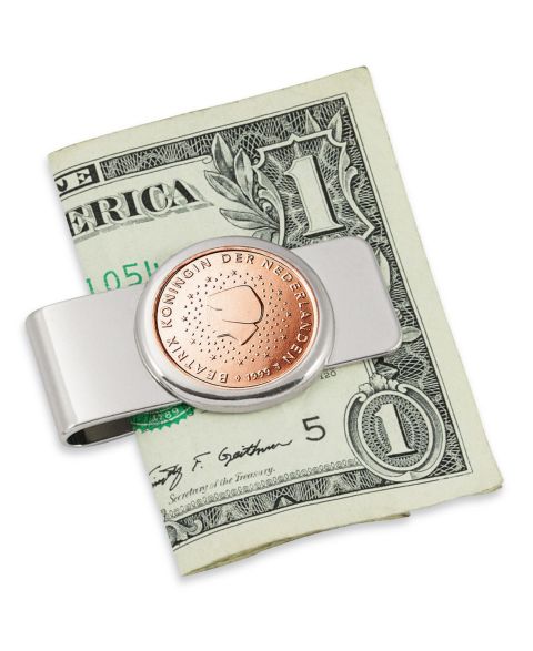 Мужской зажим для денег American Coin Treasures с монетой Netherlands 5 евроцентов