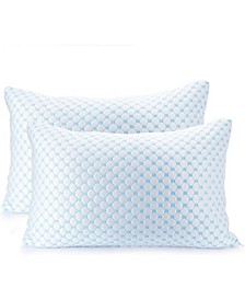Heat and Moisture Reducing Ice Silk and Gel Infused Memory Foam Standard/Queen Pillow - 2 Pack
