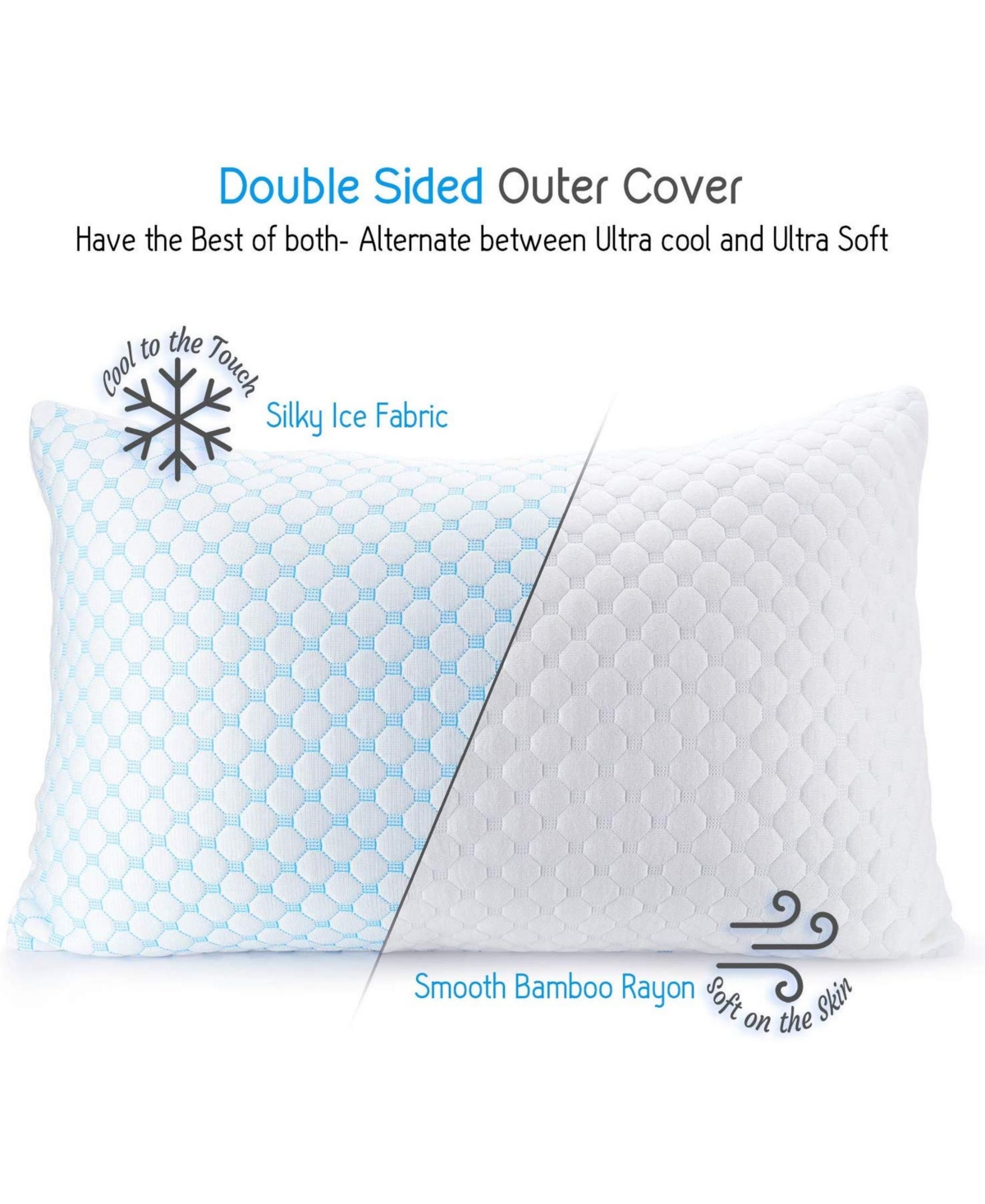 Nestl Heat and Moisture Reducing Ice Silk and Gel Infused Memory Foam Pillow