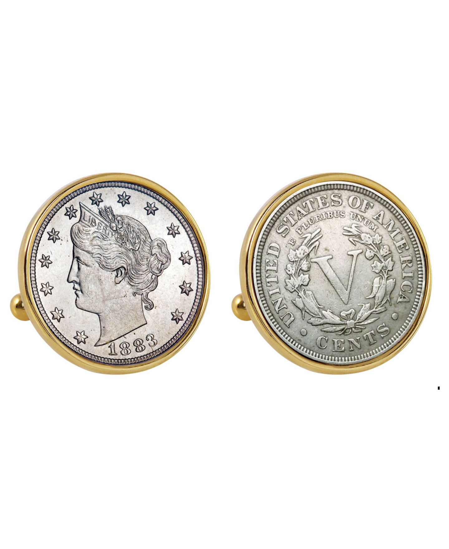 Мужские запонки American Coin Treasures 1883 First-Year-Of-Issue Liberty Nickel Bezel Coin Cuff Links — фото 1