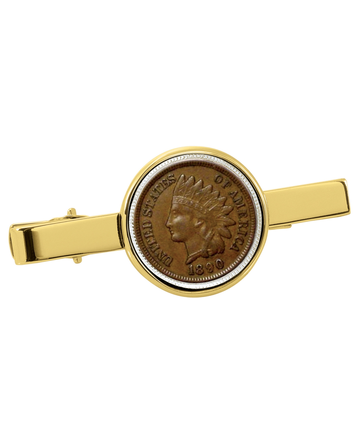 1800's Indian Penny Coin Tie Clip - Gold