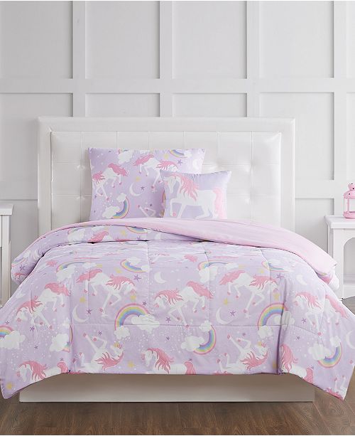 My World Rainbow Unicorn Full 4 Piece Comforter Set Reviews Bed In A Bag Bed Bath Macy S