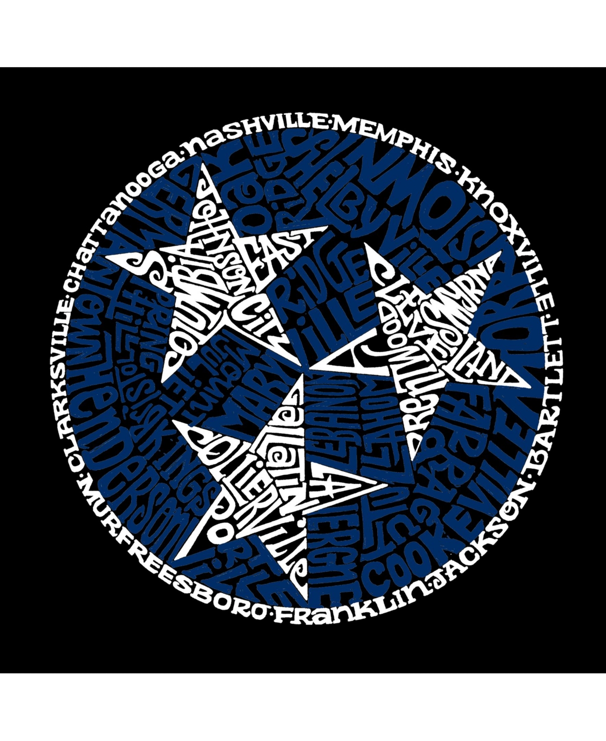 La Pop Art Men's Tennessee Tristar Word Art Hooded Sweatshirt