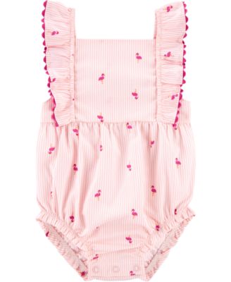 Carter's - Baby Girls Flamingo Stripe Bubble Romper