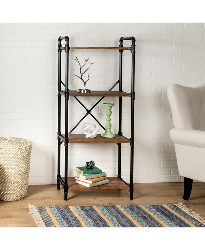 Honey Can Do 4Tier Industrial Black Bookshelf Macy's