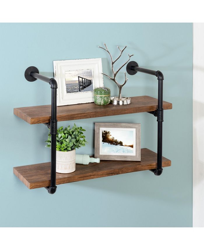Honey Can Do 2Tier Black Industrial Wall Shelf Macy's
