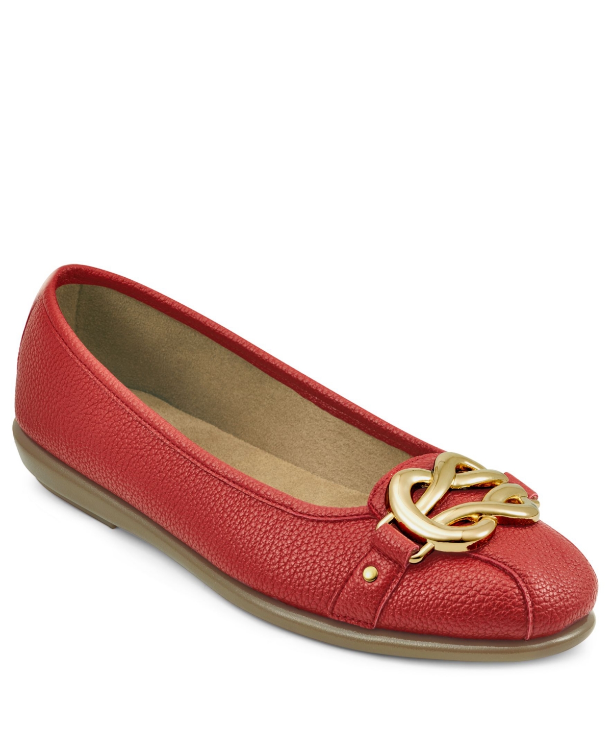 Women's Big Bet Ballet Flats - Red Faux Leather