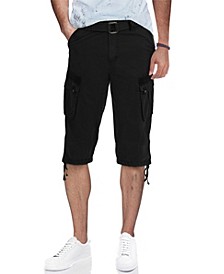Men's Belted Capri Cargo Shorts