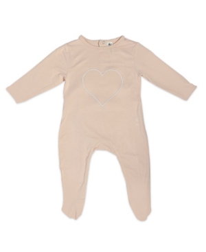 image of Earth Baby Outfitters Baby Girls Bamboo Heart Long Sleeve Back flap