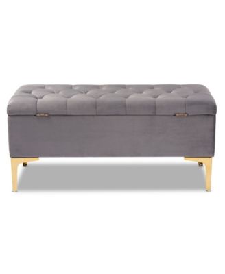 Valere Glam and Luxe Upholstered Button Tufted Storage Ottoman