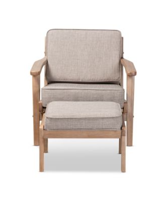 Sigrid Mid-Century Modern Armchair and Ottoman Set