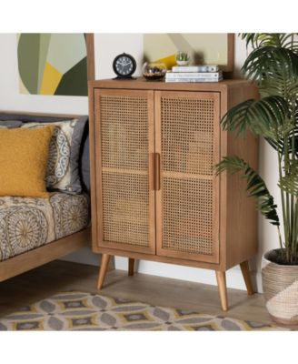 Alina Mid-Century Modern Finished 2 Door Accent Storage Cabinet