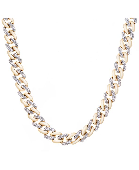 Macy's Men's Diamond Link 20" Chain Necklace (1/2 ct. t.w.) in 10k Gold