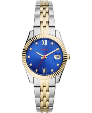 image of Fossil Women-s Scarlette Mini Two-Tone Stainless Steel Bracelet Watch 32mm