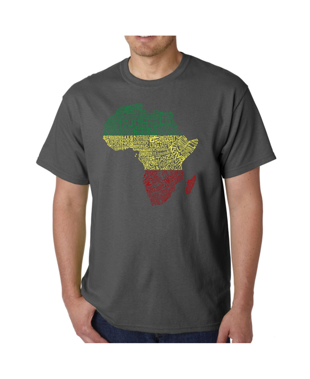 La Pop Art Men's Word Art - Countries in Africa T-Shirt