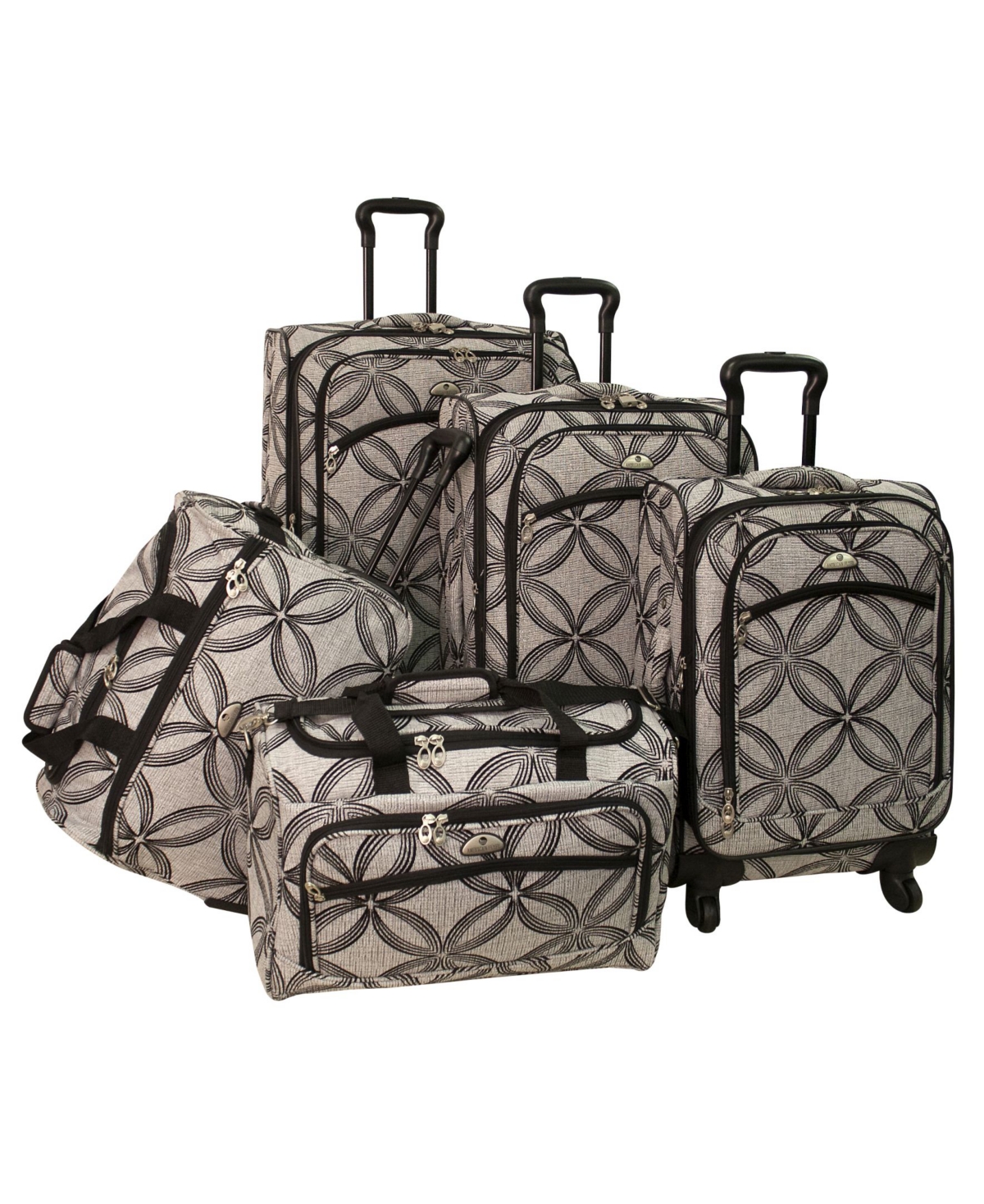 Clover 5 Piece Spinner Luggage Set - Black