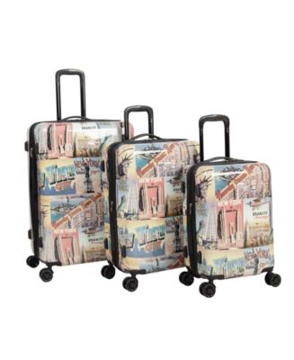 American Flyer New York 3 Piece 8 Wheel Hardside Luggage Set Macy s