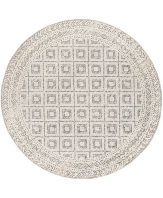 Traver TVR-2301 Silver 7'10" x 7'10" Round Area Rug