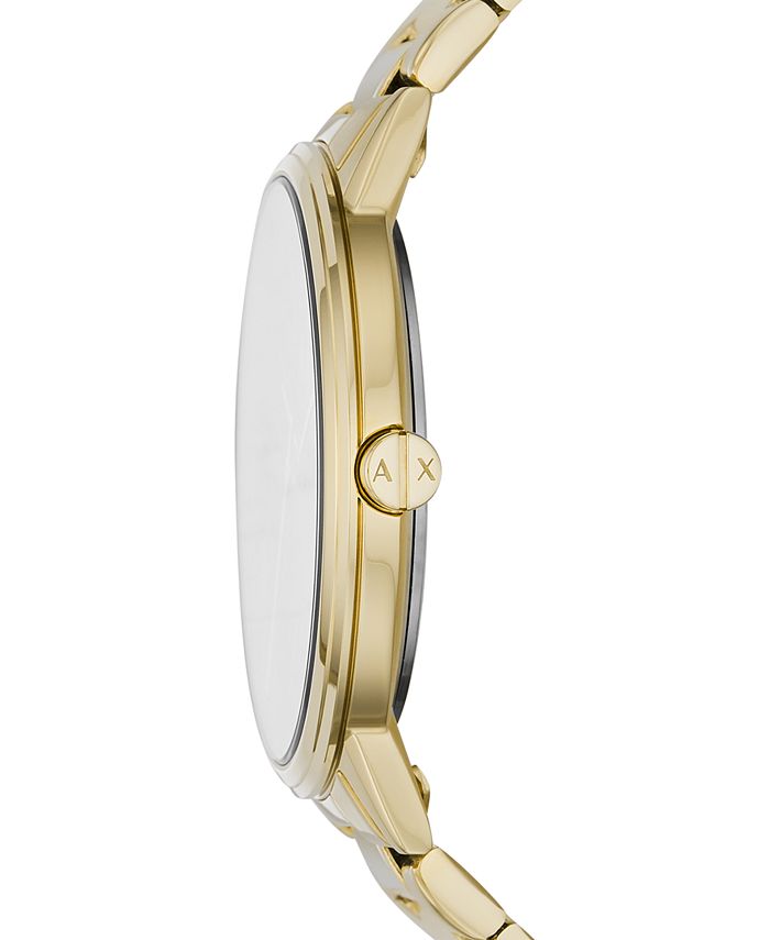 A|X Armani Exchange Men's Gold-Tone Stainless Steel Bracelet Watch 42mm ...