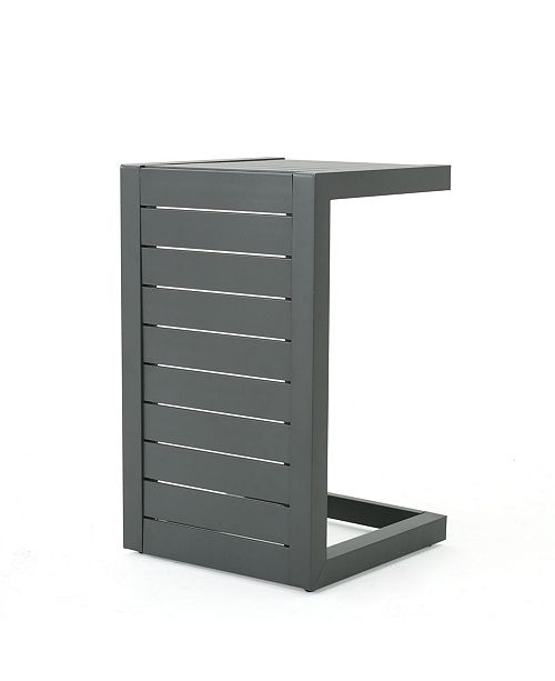 Noble House Cape Coral Outdoor C Shaped Side Table Reviews Furniture Macy S