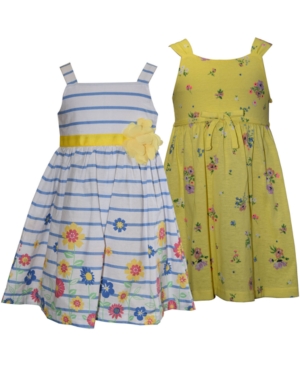 Blueberi Boulevard Baby Girls 2-Pc Stripes & Floral Sundresses