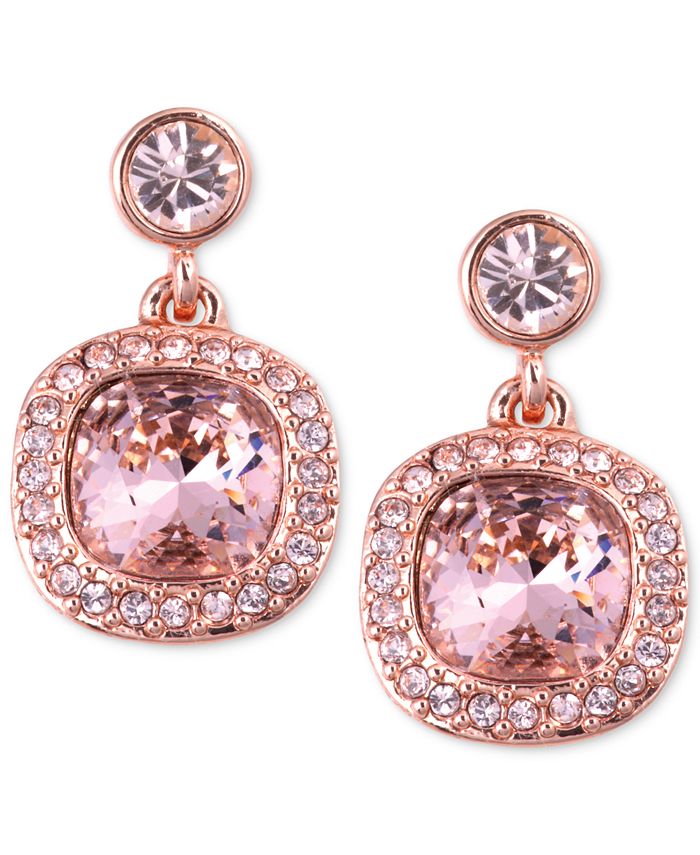 Givenchy - Earrings, Rose Gold-Tone Swarovski Light Pink Stone Drop Earrings