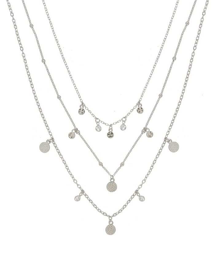 ETTIKA Crystal Detailed Triple Layer Women's Necklace - Macy's