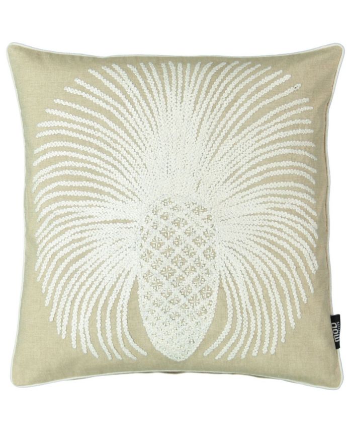 Mod Lifestyles Pineapple Embroidery 20" Square Decorative Pillow & Reviews - Decorative & Throw Pillows - Bed & Bath - Macy's
