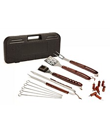18 Piece Wooden Handle Grill Set