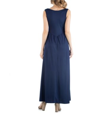 Maxi Maternity Sleeveless Dress with Pockets