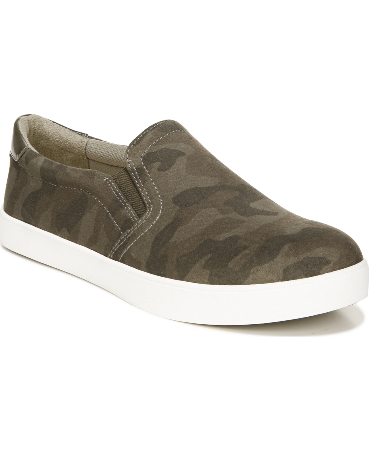 Dr. Scholl's Women's Madison Slip-on Sneakers In Olive Camo Microfiber