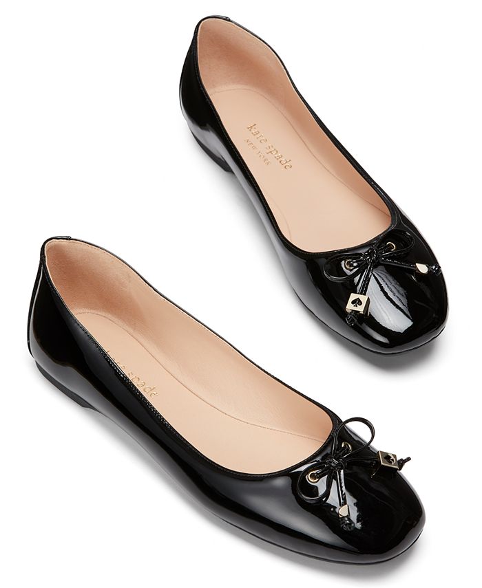 Kate spade black flats with bow 2025