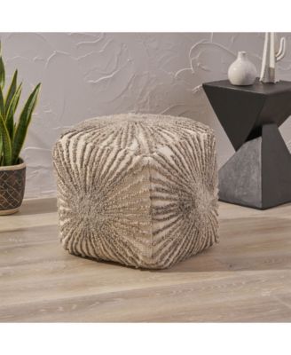 Noble House Nolene Boho Ottoman Pouf - Macy's