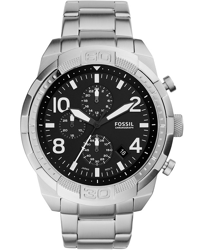 Fossil Men's Chronograph Bronson Stainless Steel Bracelet Watch 50mm