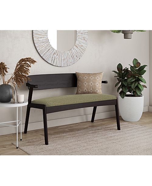 Handy Living Millie Mid Century Modern Arm Dining Bench With Espresso Wood Back Reviews Furniture Macy S