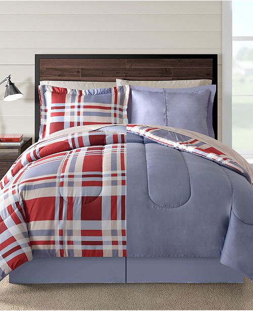 Sunham Fairfield Square Freta Multi 8Pc Twin Comforter Set & Reviews - Bed in a Bag - Bed & Bath ...