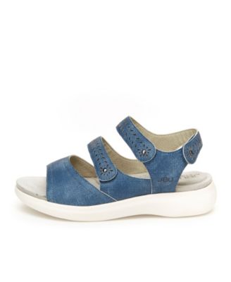 JBU By Jambu Women's Mabel Flat Sandal - Adjustable Denim-Look Vegan Straps With Memory Foam - View #9