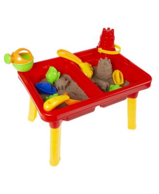 Hey Play Water Or Sand Sensory Table With Lid And Toys - Portable Covered Activity Playset For The Beach, Backyard Or Classroom