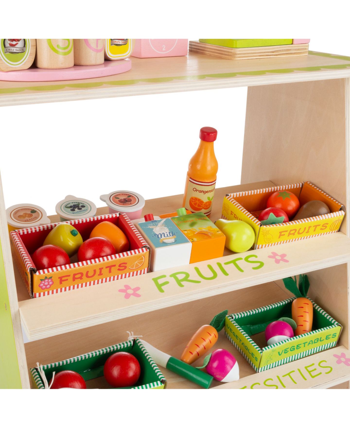 Детский игровой набор Trademark Global Fresh Market Selling Stand Wooden 31-Piece Playset, Ages 3+ — фото 4