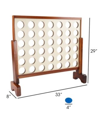 Hey Play 4-In-A-Row - Giant Classic Wooden Game For Indoor And Outdoor Play, 2 Player Strategy And Skill Fun Backyard Lawn Toy For Kids And Adults