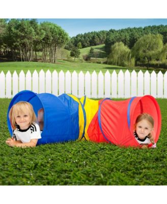 Hey Play Kids Play Tunnel - 4-Way Pop Up Crawl Through Tent, Indoor-Outdoor Fun For Kids And Toddlers, Foldable Portable Playhouse
