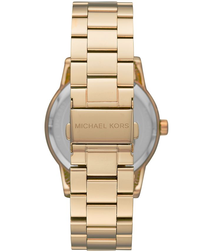 Michael Kors Ritz Three-Hand Gold-Tone Stainless Steel Watch - Macy's