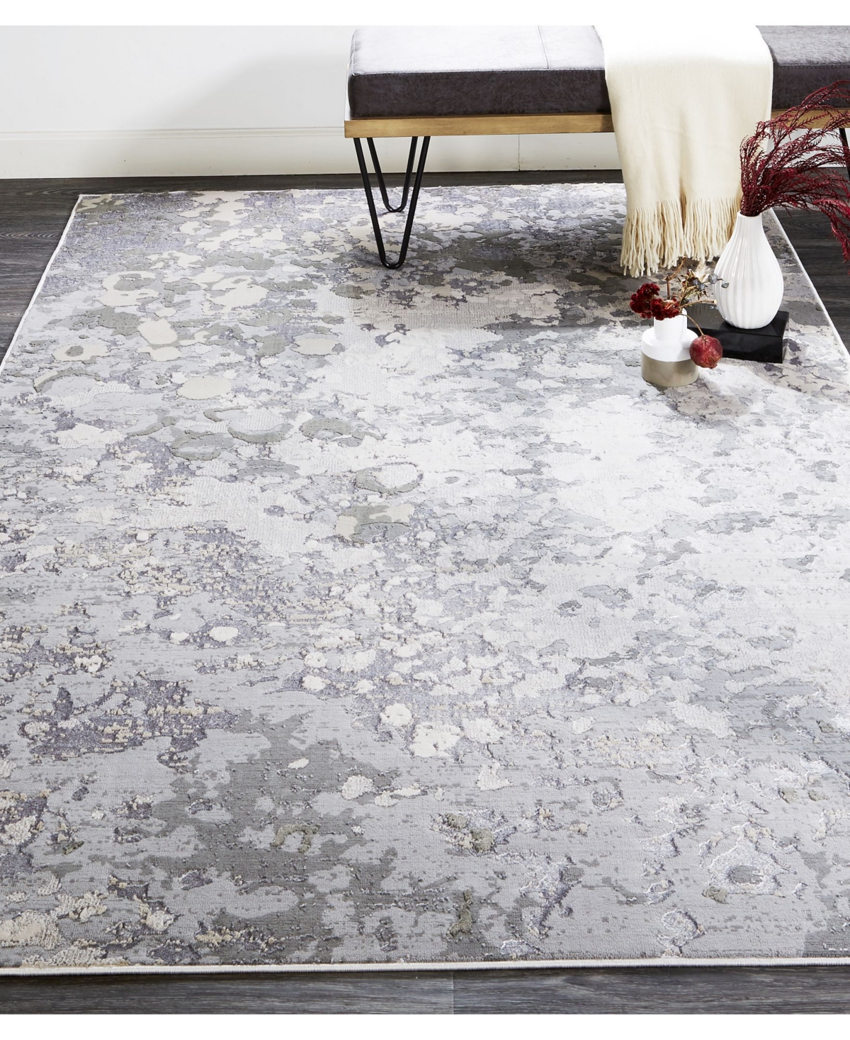 Feizy Micah R3336 Silver 1'8" x 2'10" Area Rug